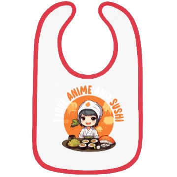 Discover Anime Sushi Lover Nigiri Sashimi Food Manga Otaku Bibs