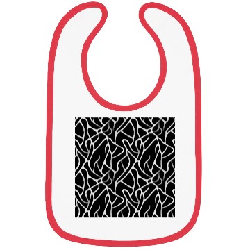 Discover Monochrome Elegance: White Abstract Lines on Black Bibs