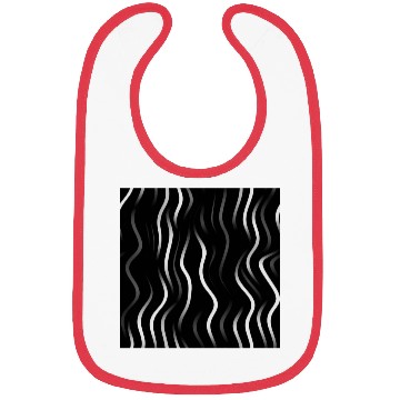 Discover Monochrome Elegance: White Abstract Lines on Black Bibs