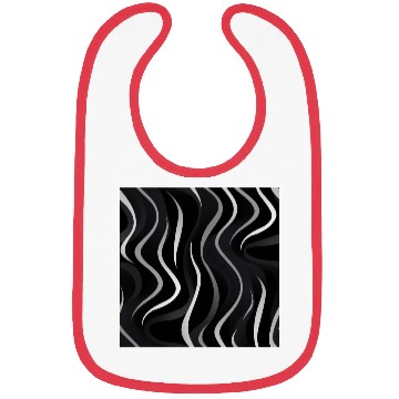 Discover Monochrome Elegance: White Abstract Lines on Black Bibs