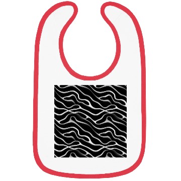 Discover Monochrome Elegance: White Abstract Lines on Black Bibs
