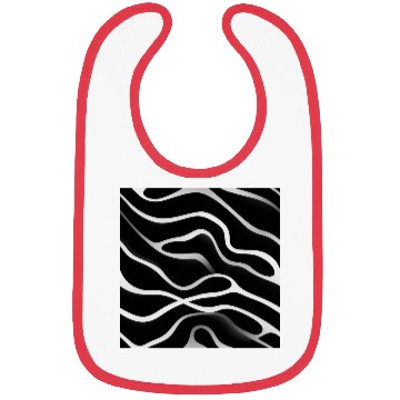 Discover Monochrome Elegance: White Abstract Lines on Black Bibs