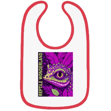 Discover Psychedelic Reptile Wonderland Retro Designs 10 Bibs