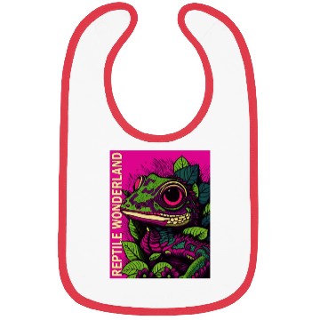 Discover Psychedelic Reptile Wonderland Retro Designs 9 Bibs
