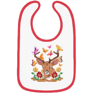 Discover Flowers forest animal gift butterfly deer Bibs