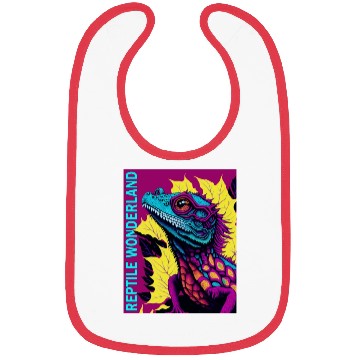 Discover Psychedelic Reptile Wonderland Retro Designs 6 Bibs