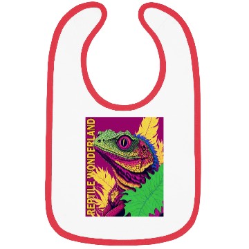 Discover Psychedelic Reptile Wonderland Retro Designs 5 Bibs