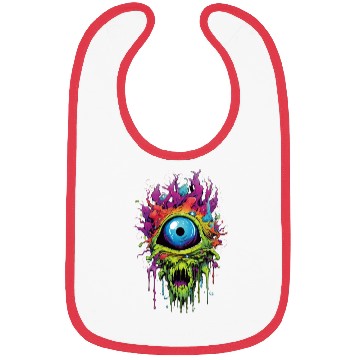 Discover Horror eye, scary zombie Bibs