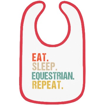 Discover Funny Eat Sleep Equestrian Repeat Bibs