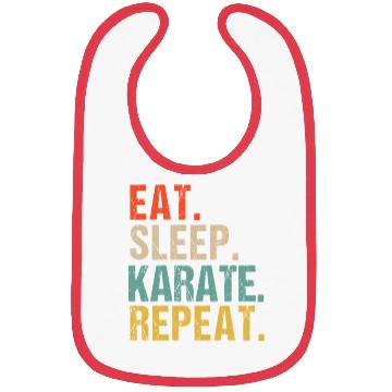 Discover Funny Eat Sleep Karate Repeat Bibs