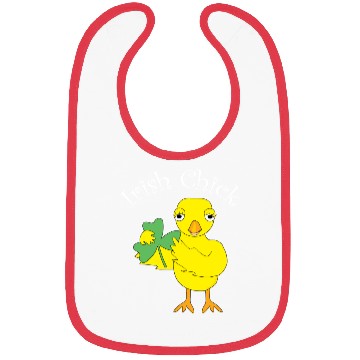 Discover Irish Chick White Text Bibs