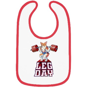Discover Leg Day Corgi Weight Lifting Squat Gym Bibs