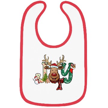 Discover Xmas Christmas Joy Snowman Deer Santa Hat Bibs