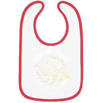 Discover Save The Ocean Stop The Pollution Turtle Bibs