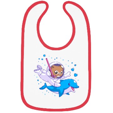 Discover Undersea cat and dolphin Bibs