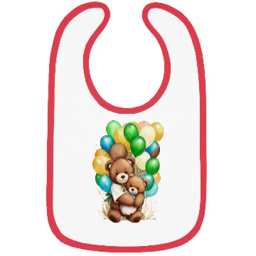 Discover Bear water color and his balloon Bibs