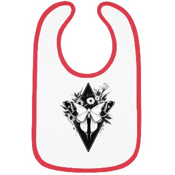 Discover Black and White Gothic Moth Bibs