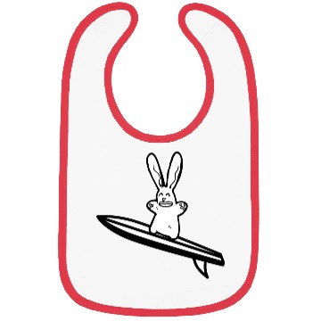 Discover Bunny Surfer Cute Rabbit Lover Owner American Bibs