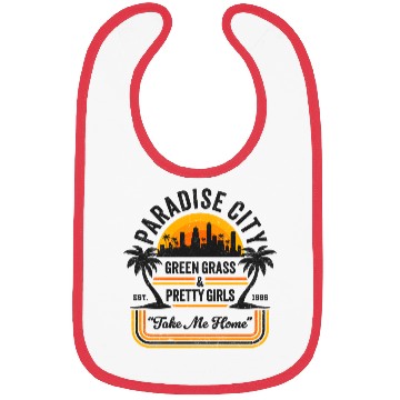 Discover Paradise City: Funny 80's Rock Vibes Bibs