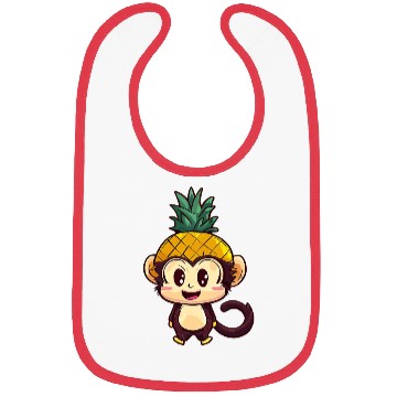 Discover Tropical monkey with pineapple helmet Bibs