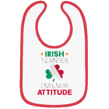 Discover Irish Temper Italian Attitude Flag Shamrock St Bibs