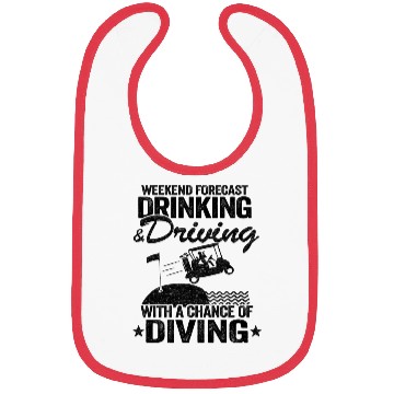 Discover Drinking Driving Diving Beer Golf Cart Funny Bibs
