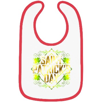Discover Green Shamrock And Golden Lettered Saint Patricks Bibs