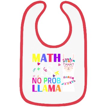 Discover Math Is No Prob-Llama Teacher Student First Day Bibs