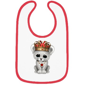 Discover Cute Royal White Lion Wearing Crown Bibs