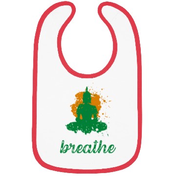 Discover Breathe quote Buddha graphic Bibs