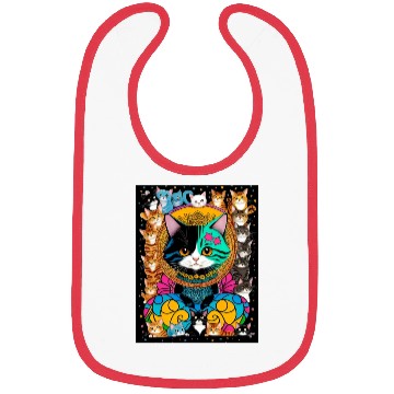 Discover Cat God with Creepy Friends Bibs
