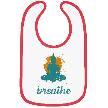 Discover Breathe quote Buddha graphic Bibs