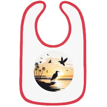 Discover the beach sunset birds Bibs