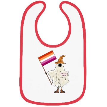 Discover Halloween Ghost With Lesbian Flag Bibs