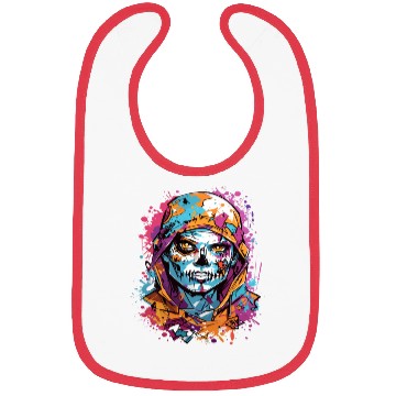 Discover Colored Skull: Vibrant Mystery Bibs