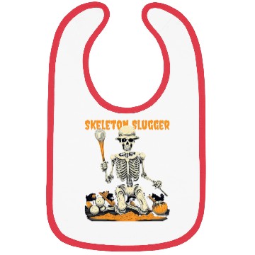Discover Skeleton Slugger Halloween Bibs