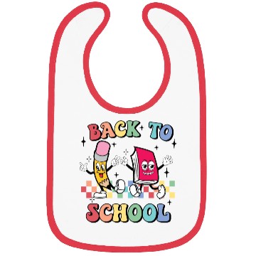 Discover Back To School, Cute, Retro, Vintage, Checkerboard Bibs