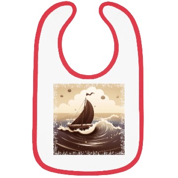Discover Chocolate Brown Dinghy on Rough Seas Bibs