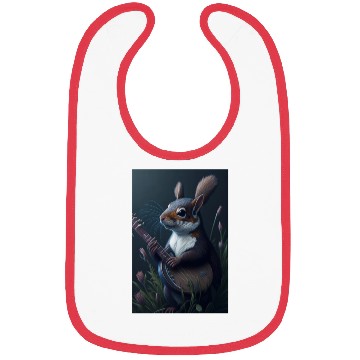 Discover Aesthetic Cottagecore Floral Cute Squirrel Playing Bibs