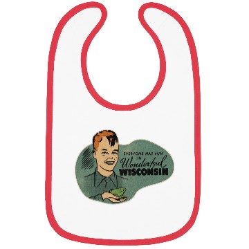 Discover Vintage Wisconsin Tourist Frog Weird Kid Bibs
