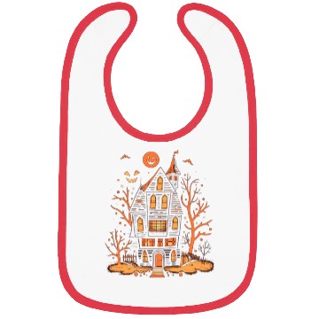 Discover Haunted House Halloween Bibs, Spooky Mansion