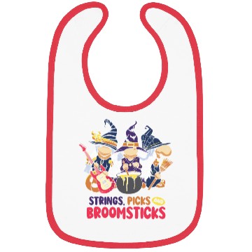 Discover Strings Picks and Broomsticks Witch Halloween Bibs