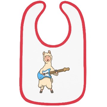 Discover Comic Llama Plays Electric Guitar Bibs