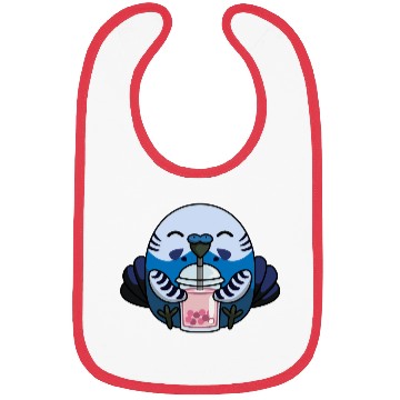 Discover Bubbly Budgie Cute Adorable Budgie with Bubble Tea Bibs