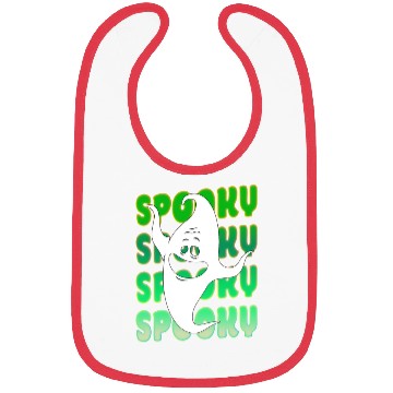Discover Spooky Halloween Ghost Green Bibs