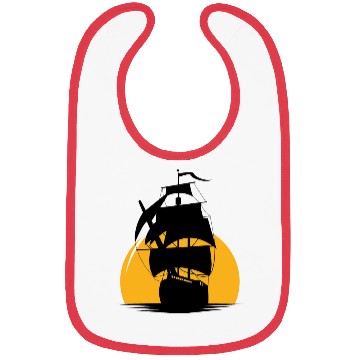 Discover Pirates Ship On the Ocean And Sun Bibs