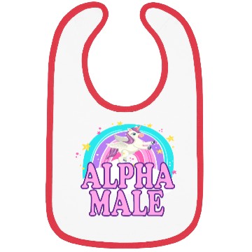 Discover Ironic Alpha Male Unicorn Rainbow Funny Bibs