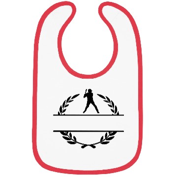 Discover Baseball player ready to bat in laurel wreath Bibs
