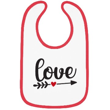 Discover Love With Arrow And Red Heart Bibs