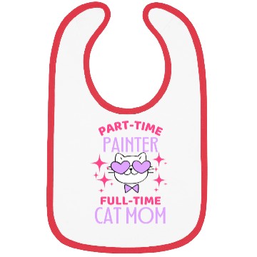 Discover Funny Painter Mom Cat Lover Bibs